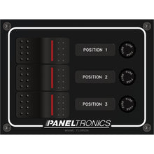 Paneltronics Waterproof Panel - DC 3-Position Illuminated Rocker Switch & Fuse | 9960014B