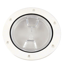 Beckson 4" Clear Center Screw-Out Deck Plate - White | DP40-W-C