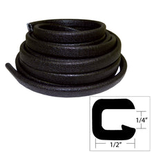 TACO Flexible Vinyl Trim - ¼" Opening x ½"W x 25'L - Black | V30-1008B25-1