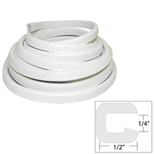 TACO Flexible Vinyl Trim - ¼" Opening x ½"W x 25'L - White | V30-1008W25-1