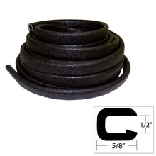 TACO Flexible Vinyl Trim - ½" Opening x ⅝"W x 25'L - Black | V30-1316B25-1