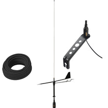 Glomex Black Swan VHF Antenna w/Wind Indicator & 66' Coax Cable | SGV80BWIBK