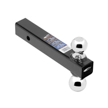 Draw-Tite Dual Ball Mount 2" Square Solid Shank 8" Length w/Chrome 1-1-7/8" & 2" Balls - Black | 80797