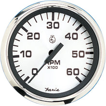 Faria Spun Silver 4" Tachometer (6000 RPM) (Gas Inboard & I/O) | 36004