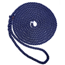 New England Ropes 5/8" Premium 3-Strand Dock Line - Navy Blue - 35' | C6053-20-00035