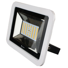Lunasea 35W Slimline LED Floodlight, 12/24V, Cool White, 4800 Lumens, 3' Cord - White Housing | LLB-36MN-81-00