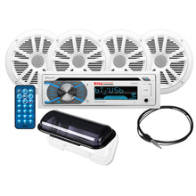 Boss Audio MCK508WB.64S Marine Stereo & 2 Pairs of 6.5" Speaker Kit - White | MCK508WB.64S