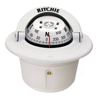 Ritchie F-50W Explorer Compass - Flush Mount - White | F-50W