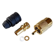 Shakespeare PL-259-58-G Gold Solder-Type Connector w/UG175 Adapter & DooDad Cable Strain Relief f/RG-58x | PL-259-58-G