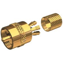 Shakespeare PL-259-CP-G - Solderless PL-259 Connector for RG-8X or RG-58/AU Coax - Gold Plated | PL-259-CP-G