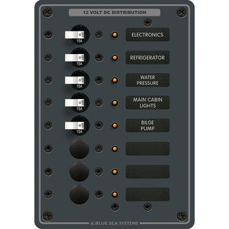 Blue Sea 8023 DC 8 Position Circuit Breaker - White Switches | 8023