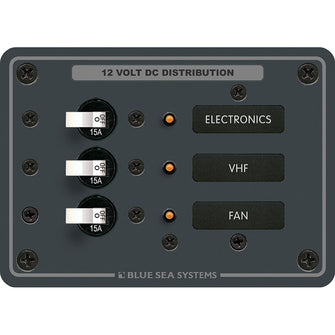 Blue Sea 8025 DC 3 Position Breaker Panel - White Switches | 8025