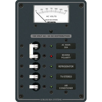 Blue Sea 8043 AC Main +3 Positions Toggle Circuit Breaker Panel - White Switches | 8043