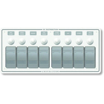 Blue Sea 8271 Water Resistant Panel - 8 Position - White - Horizontal Mount | 8271