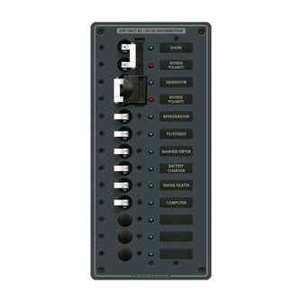 Blue Sea 3566 AC Toggle Source Selector (230V) - 2 Sources + 9 Positions | 8566