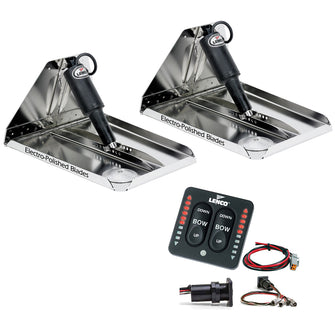 Lenco 12" x 12" Heavy Duty Performance Trim Tab Kit w/LED Indicator Switch Kit 12V | RT12X12HDI