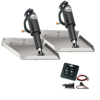 Lenco 9" x 9" Edgemount Trim Tab Kit w/Standard Tactile Switch Kit 12V | TT9X9E