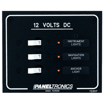 Paneltronics Standard DC 3 Position Breaker Panel w/LEDs | 9972207B