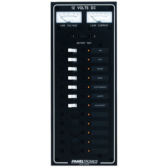 Paneltronics Standard DC 12 Position Breaker Panel w/LEDs | 9972220B