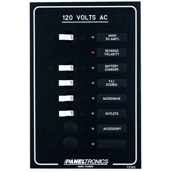 Paneltronics Standard AC 6 Position Breaker Panel & Main w/LEDs | 9972305B