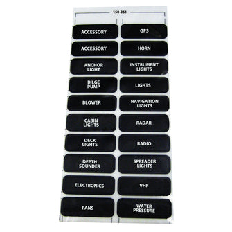 Paneltronics DC-20 Assorted Label Sheet | 150-061