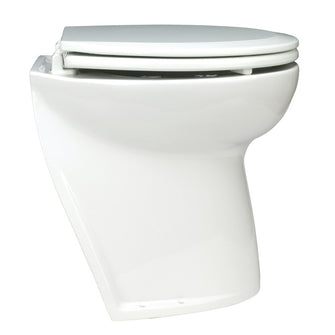 Jabsco Deluxe Flush Electric Toilet - Raw Water - Angled Back | 58220-1012