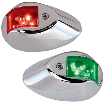 Perko LED Sidelights - Red/Green - 12V - Chrome Plated Housing | 0602DP1CHR