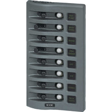 Blue Sea 4378 WeatherDeck Water Resistant Circuit Breaker Panel - 8 Position - Grey | 4378