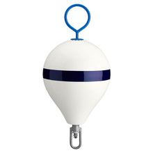 Polyform 13.5" CM Mooring Buoy w/Steel Iron - White Blue Stripe | CM-2 WH-STR