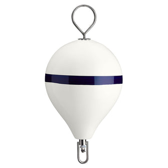 Polyform 17" CM Mooring Buoy w/SS Iron - White Blue Stripe | CM-3SS W-STR