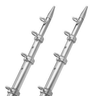 TACO 15' Telescopic Outrigger Poles HD 1-&#189;" - Silver/Silver | OT-0542VEL15-HD