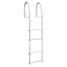 Dock Edge Fixed 4 Step Ladder Bright White Galvalume | 2104-F