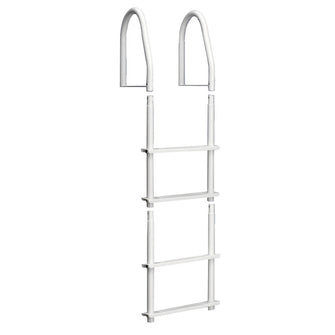 Dock Edge Fixed 4 Step Ladder Bright White Galvalume | 2104-F