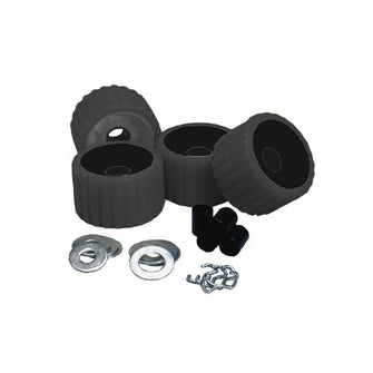 C.E. Smith Ribbed Roller Replacement Kit - 4 Pack - Black | 29210