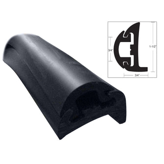 TACO Semi-Rigid Rub Rail Kit - Black w/Black Insert - 50' | V11-9795BBK50D-2