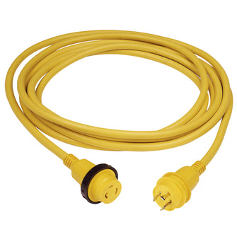 Marinco 30 Amp PowerCord PLUS Cordset w/Power-On LED - Yellow 50ft | 199119