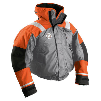 First Watch AB-1100 Flotation Bomber Jacket - Orange/Grey - Small | AB-1100-OG-S