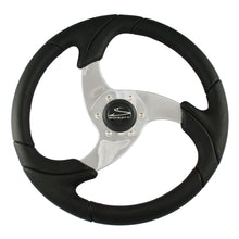 Schmitt & Ongaro Folletto 14.2" Black Poly Steering Wheel w/ Polished Spokes and Black Cap - Fits 3/4" Tapered Shaft Helm | PU026101