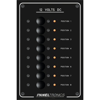 Paneltronics Standard Panel - DC 8 Position Circuit Breaker w/LEDs | 9972208B