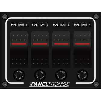 Paneltronics Waterproof Panel - DC 4-Position Illuminated Rocker Switch & Fuse | 9960011B