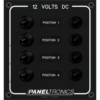 Paneltronics Waterproof Panel - DC 4-Position Toggle Switch & Circuit Breaker | 9960017B