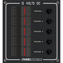 Paneltronics Waterproof Panel - DC 5-Position Illuminated Rocker Switch & Circuit Breaker | 9960018B