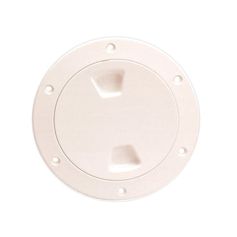 Beckson 4" Smooth Center Screw-Out Deck Plate - Beige | DP40-N