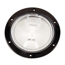 Beckson 4" Clear Center Screw Out Deck Plate - Black | DP40-B-C