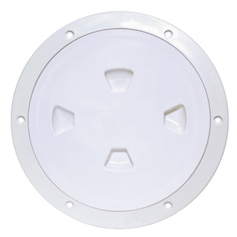 Beckson 8" Smooth Center Screw-Out Deck Plate - White | DP80-W