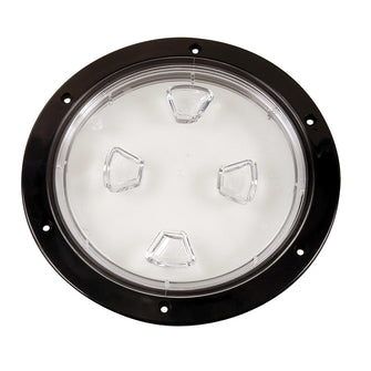 Beckson 8" Clear Center Screw-Out Deck Plate - Black | DP80-B-C