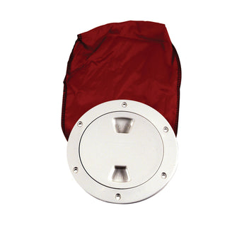 Beckson 4" Stow-Away Deck Plate - White w/12" Bag | DP40BW