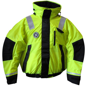 First Watch AB-1100 Flotation Bomber Jacket - Hi-Vis Yellow/Black - Large | AB-1100-HV-L