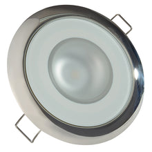 Lumitec Mirage - Flush Mount Down Light - Glass Finish/Polished SS Bezel 2-Color White/Red Dimming | 113112