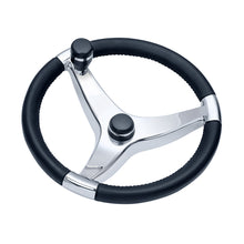 Schmitt & Ongaro Evo Pro 316 Cast Stainless Steel Steering Wheel w/Control Knob - 13.5" Diameter | 7241321FGK